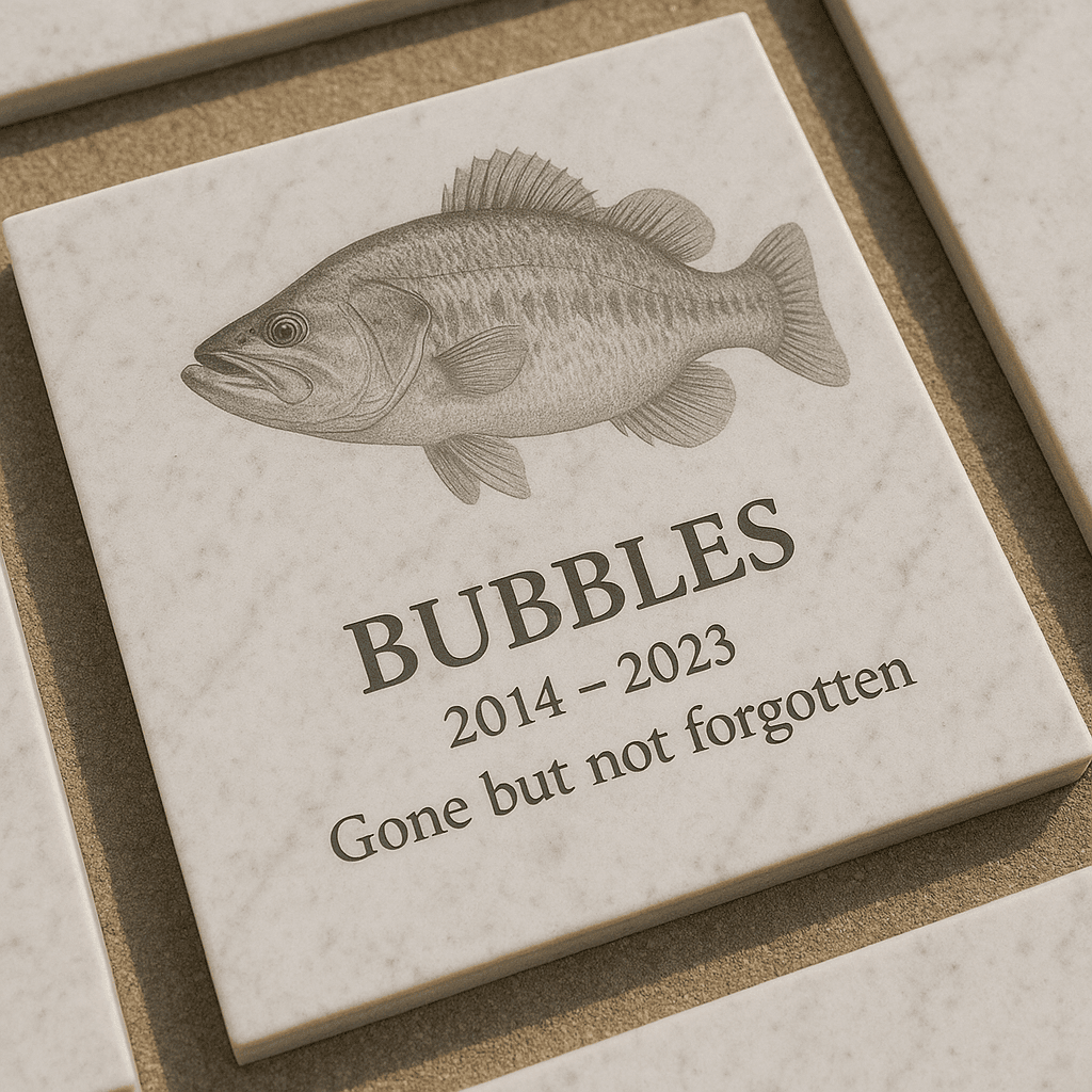 Bubbles Fish Memorial Plaque