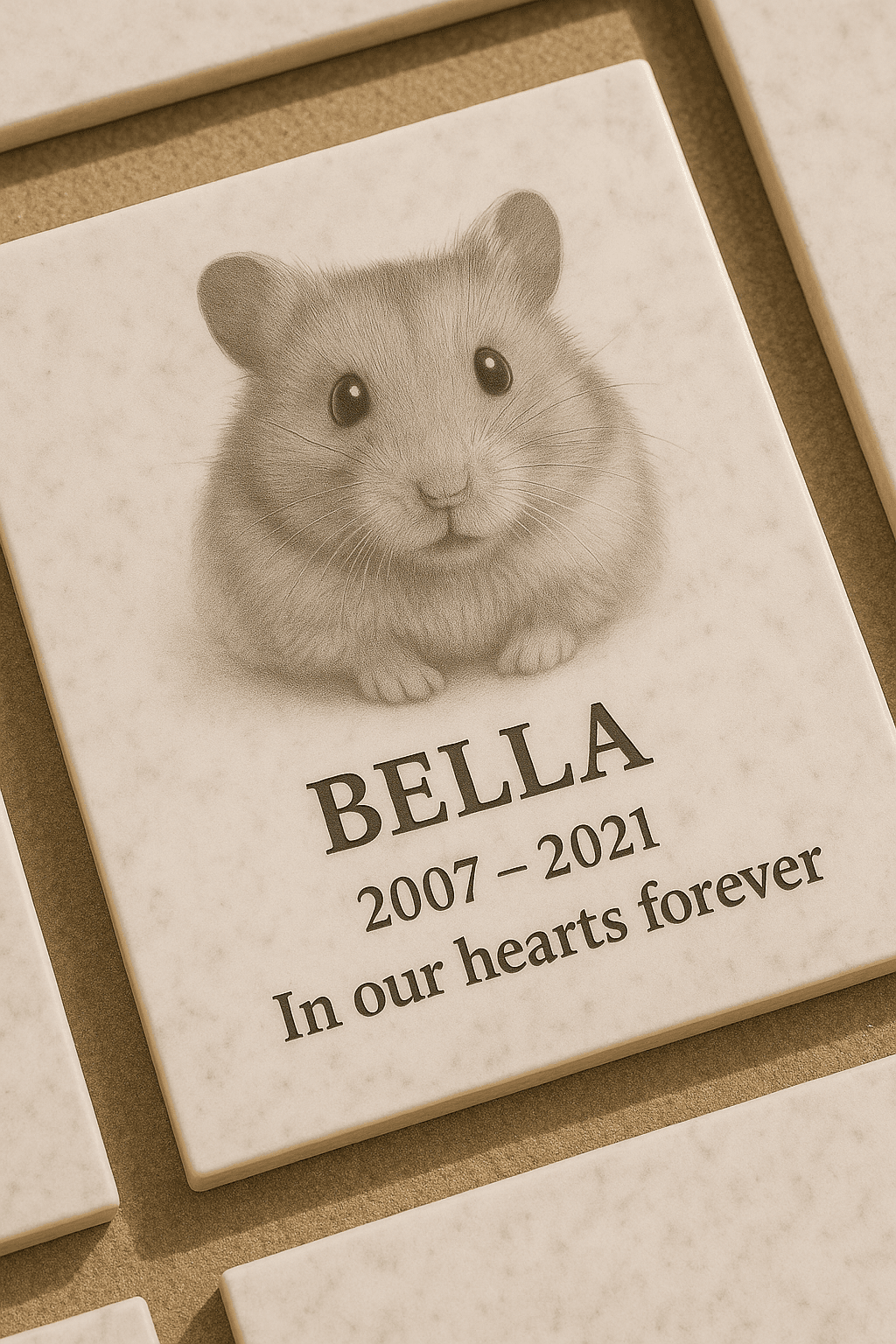 Bella Hamster Memorial Plaque