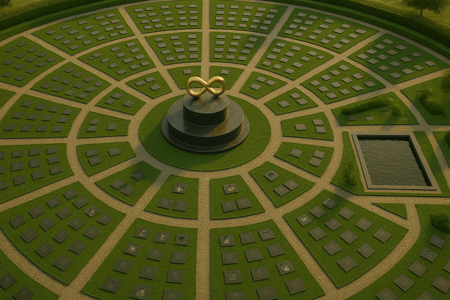 Aerial view of memorial park